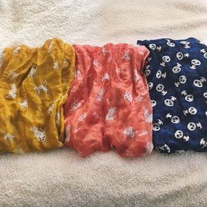 NWOT 3 Infinity Scarves